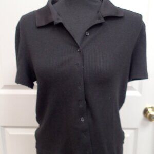 Crop Black Short Sleeve Crop Sweater Size XL 15-17
